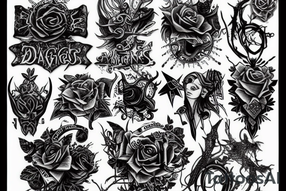 vine, blood, daggers tattoo idea