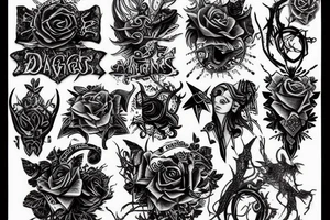 vine, blood, daggers tattoo idea
