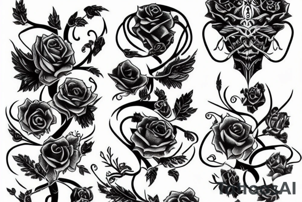 vine, blood, daggers tattoo idea