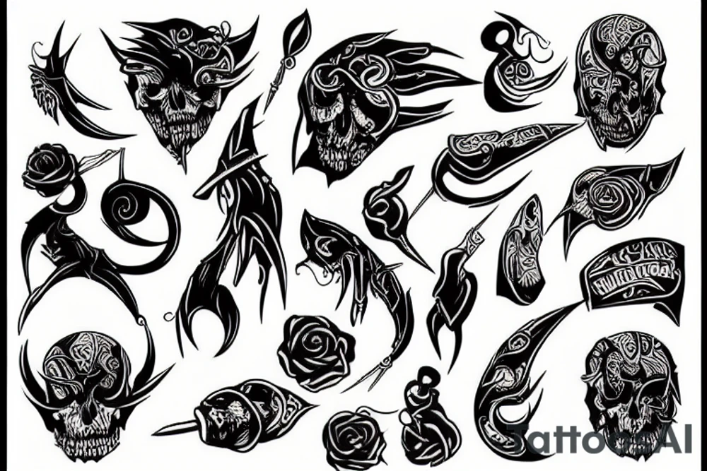 blood, daggers tattoo idea