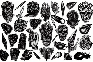 blood, daggers tattoo idea