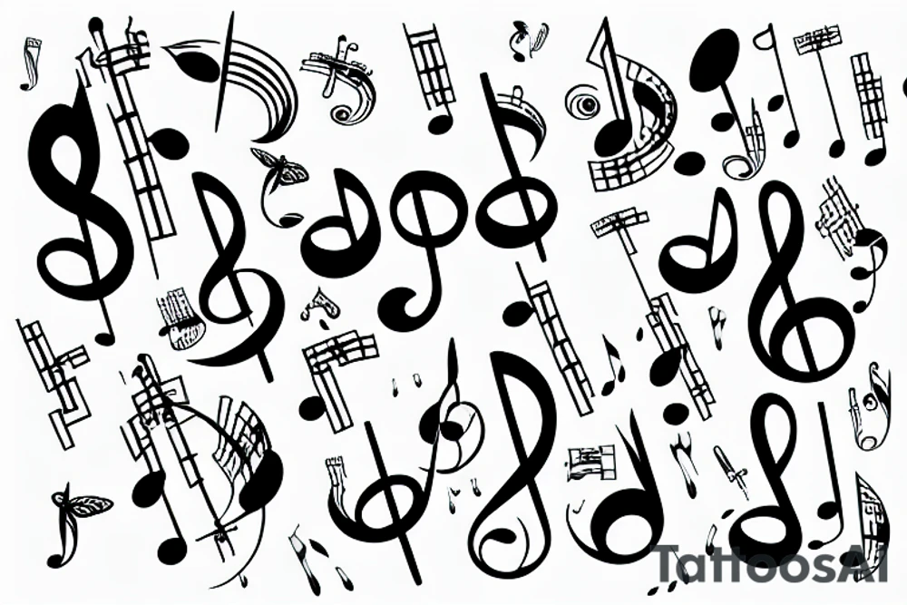 Music notes tattoo idea