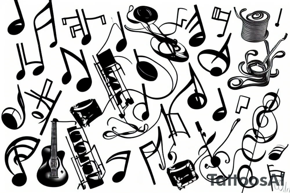 Music notes tattoo idea