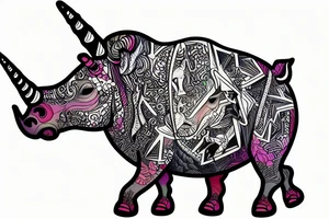 Unicorn riding a rhinoceros tattoo idea