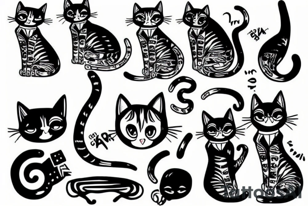 Cat punk tattoo idea