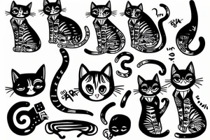 Cat punk tattoo idea