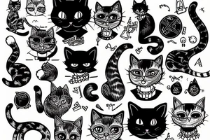 Cat punk tattoo idea