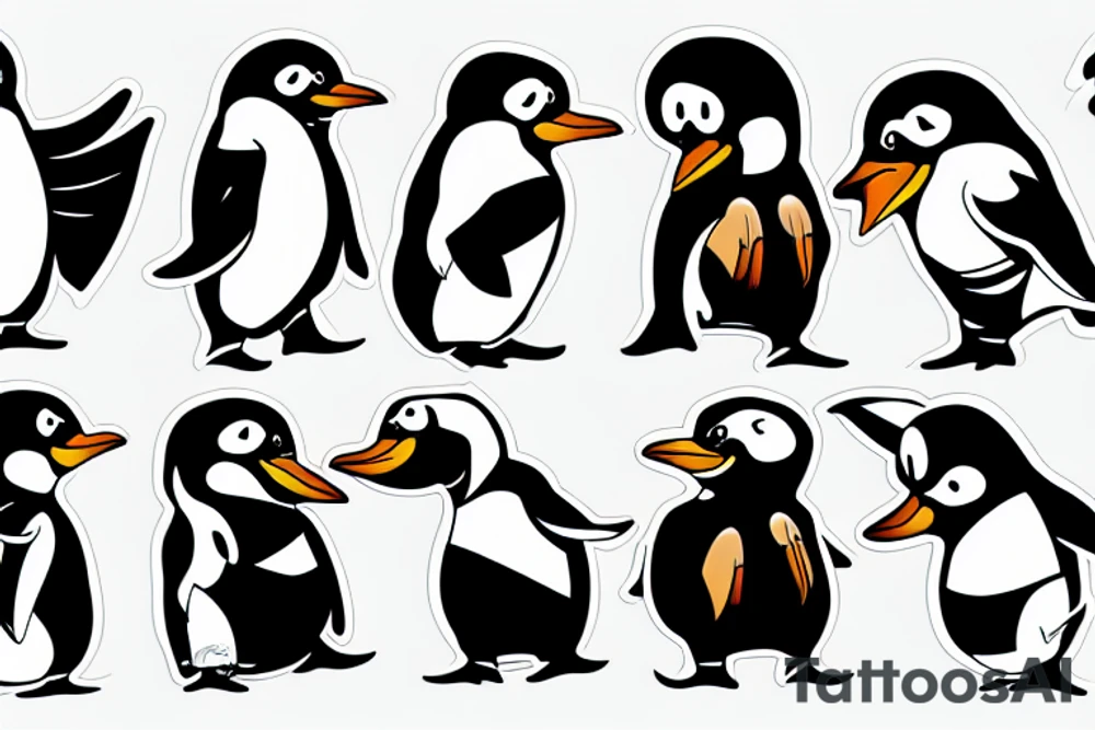 Angry pinguin tattoo idea
