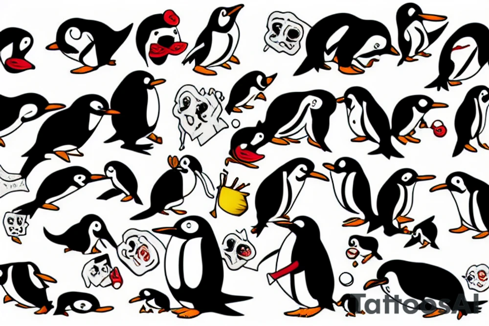 Angry pinguin tattoo idea