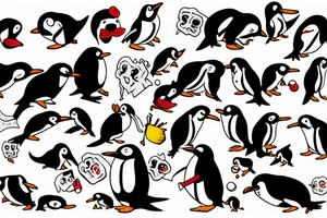 Angry pinguin tattoo idea