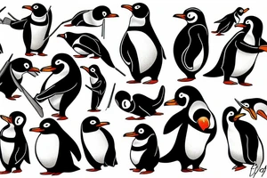 Angry pinguin tattoo idea