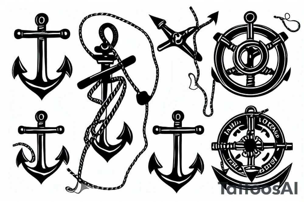 Yacht anchor tattoo idea