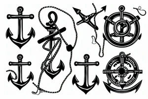 Yacht anchor tattoo idea
