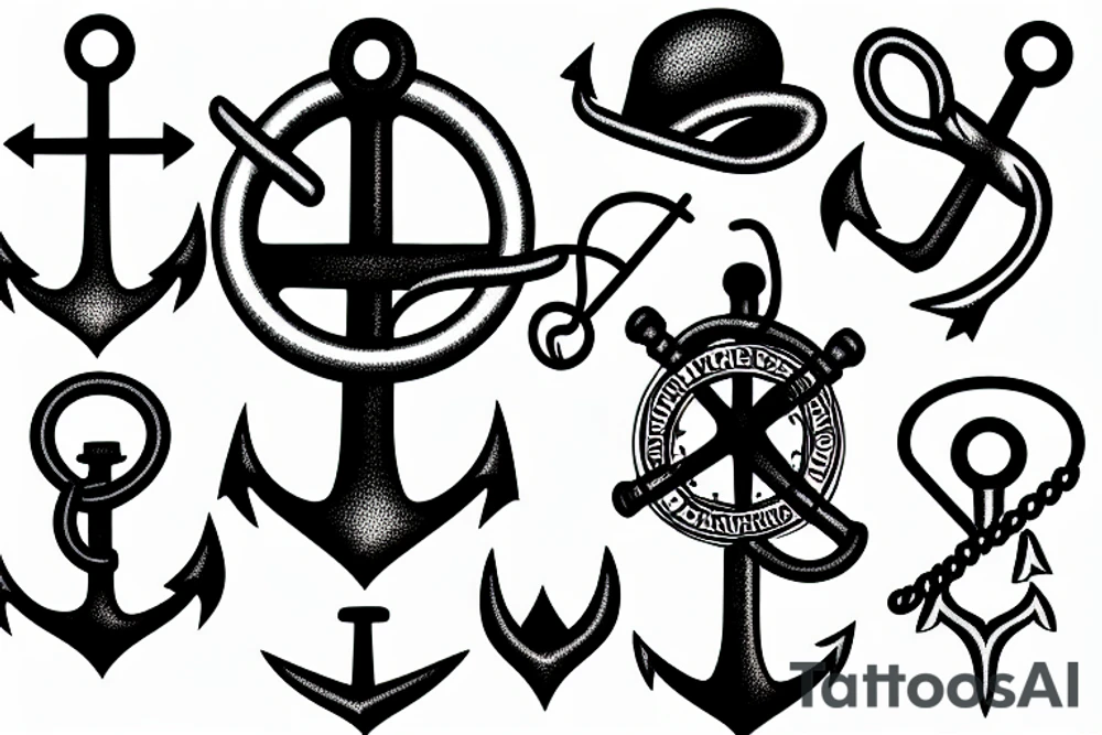 Yacht anchor tattoo idea