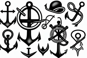Yacht anchor tattoo idea