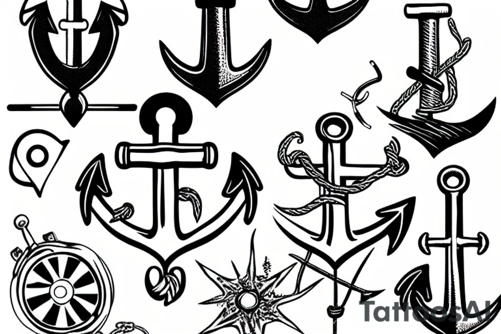 Yacht anchor tattoo idea