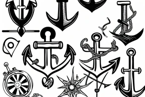 Yacht anchor tattoo idea