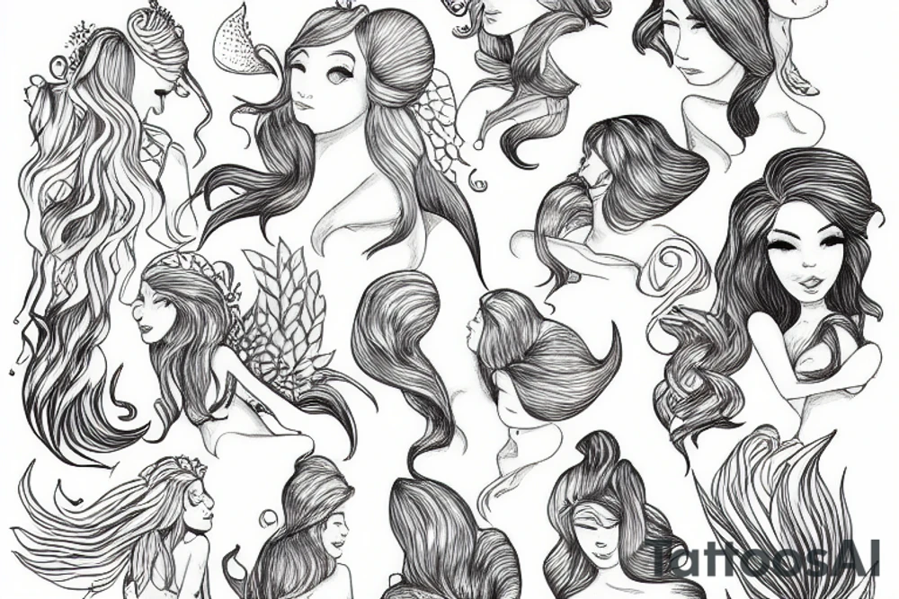 A natural mermaid tattoo idea