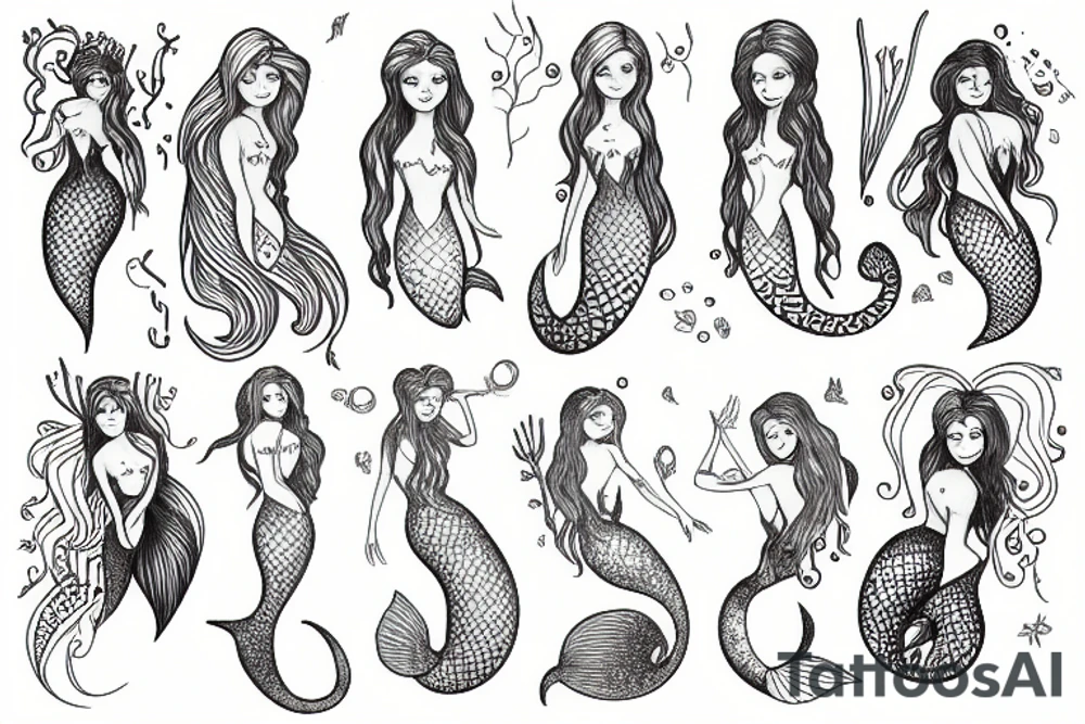 A natural mermaid tattoo idea