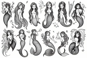 A natural mermaid tattoo idea