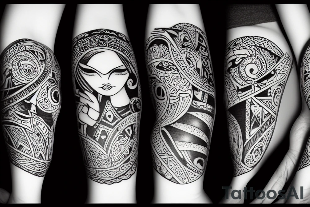 4 girls playing poker tattoo idea