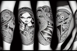 4 girls playing poker tattoo idea