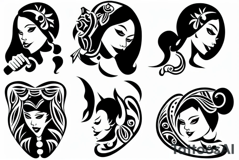 4 girls playing poker tattoo idea