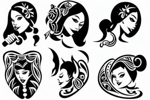 4 girls playing poker tattoo idea