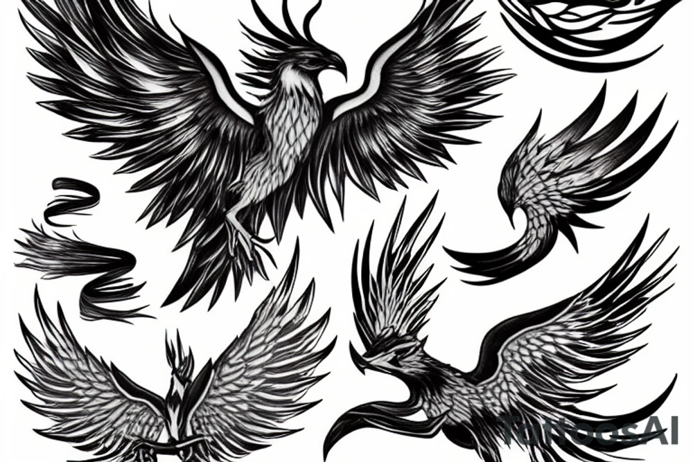 Phoenix in fire tattoo idea