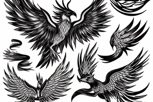 Phoenix in fire tattoo idea