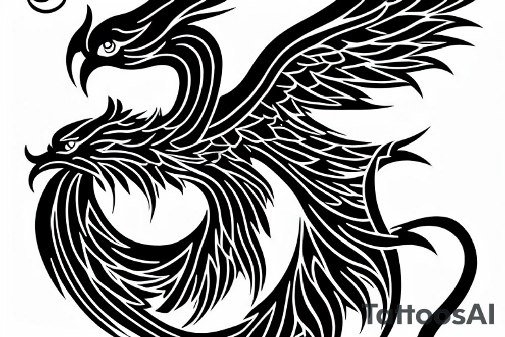 Phoenix in fire tattoo idea