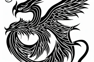 Phoenix in fire tattoo idea