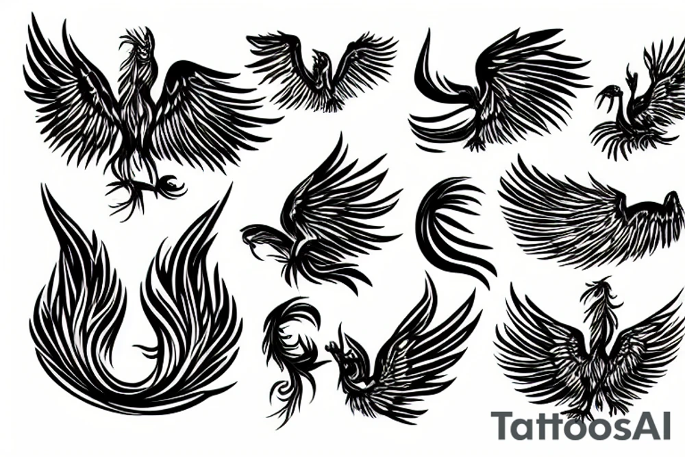 Phoenix in fire tattoo idea