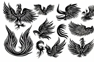 Phoenix in fire tattoo idea