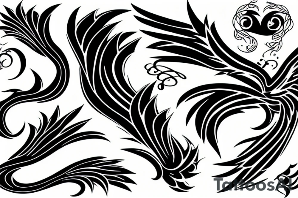 Phoenix in fire tattoo idea