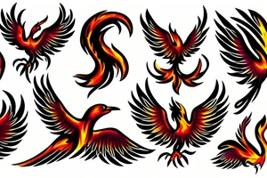 Phoenix in fire tattoo idea