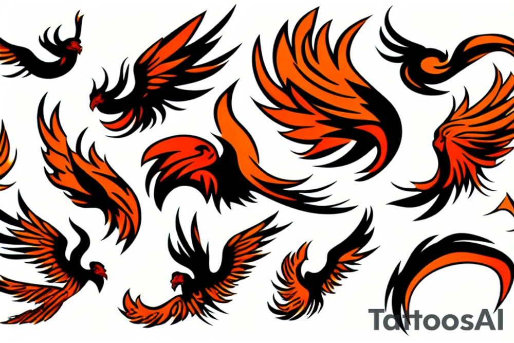 Phoenix in fire tattoo idea