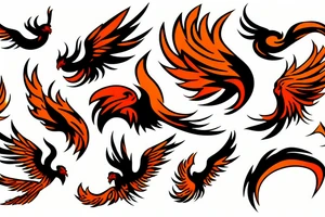 Phoenix in fire tattoo idea