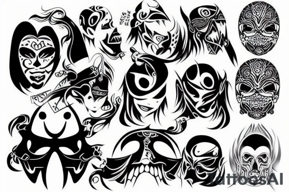 Dark mask tattoo idea