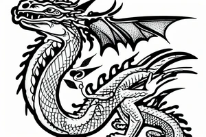 a friendly dragon that is a cross between dragon and iguana tattoo idea
