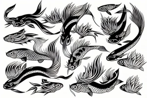 Samurai koi tattoo idea