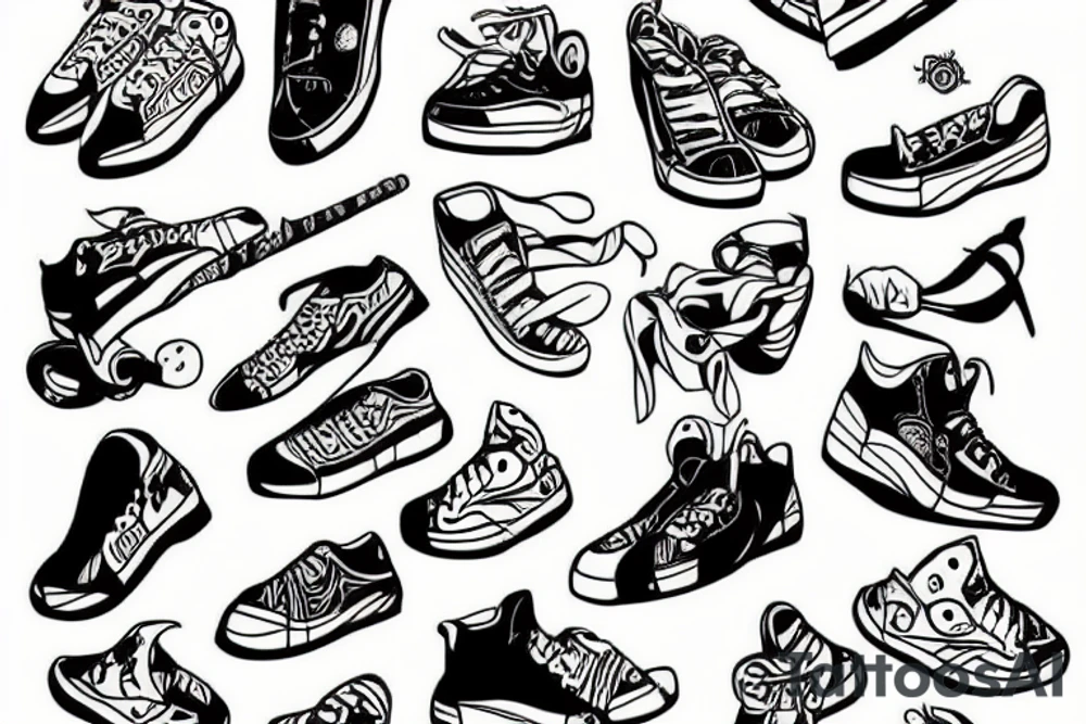 Goat in sneakers tattoo idea