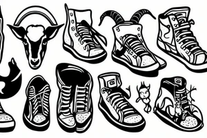 Goat in sneakers tattoo idea