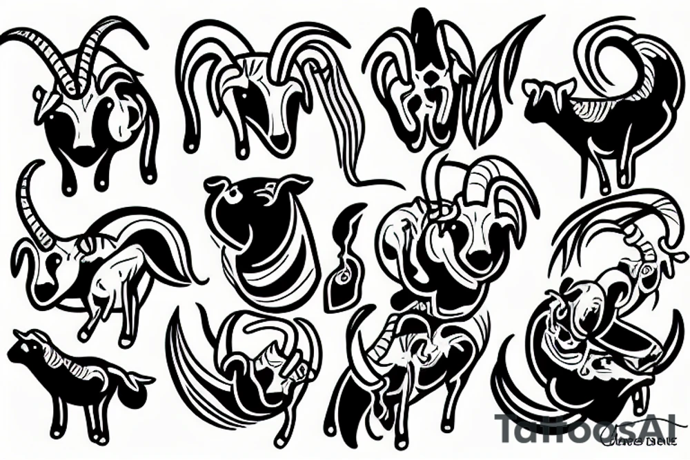 Goat dance bop tattoo idea