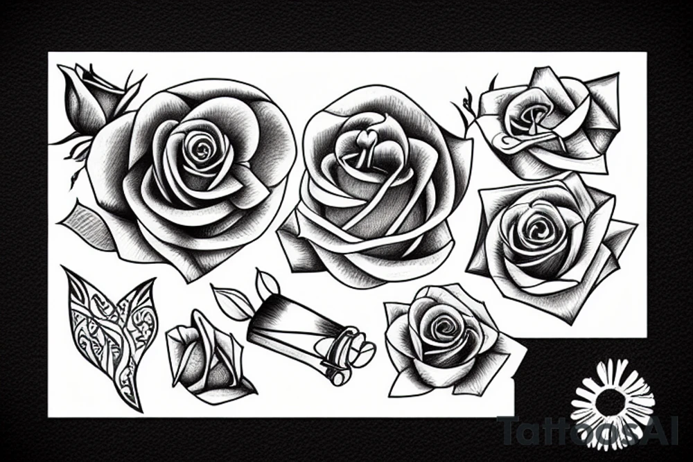 rose knife tattoo idea