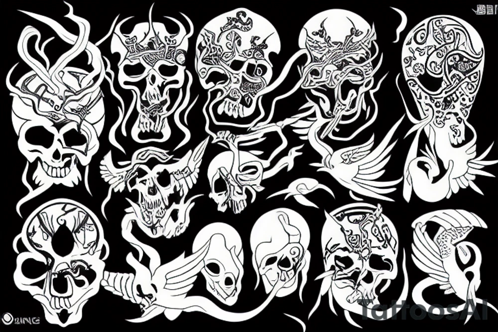 Swift god of death surrounded by shadow tattoo idea