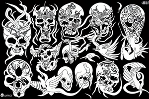 Swift god of death surrounded by shadow tattoo idea