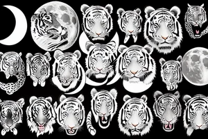 Moon, Tiger, japanese, meaningful, passionate, creativity and free mind tattoo idea