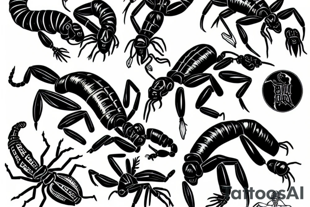 Linework Scorpion tattoo idea