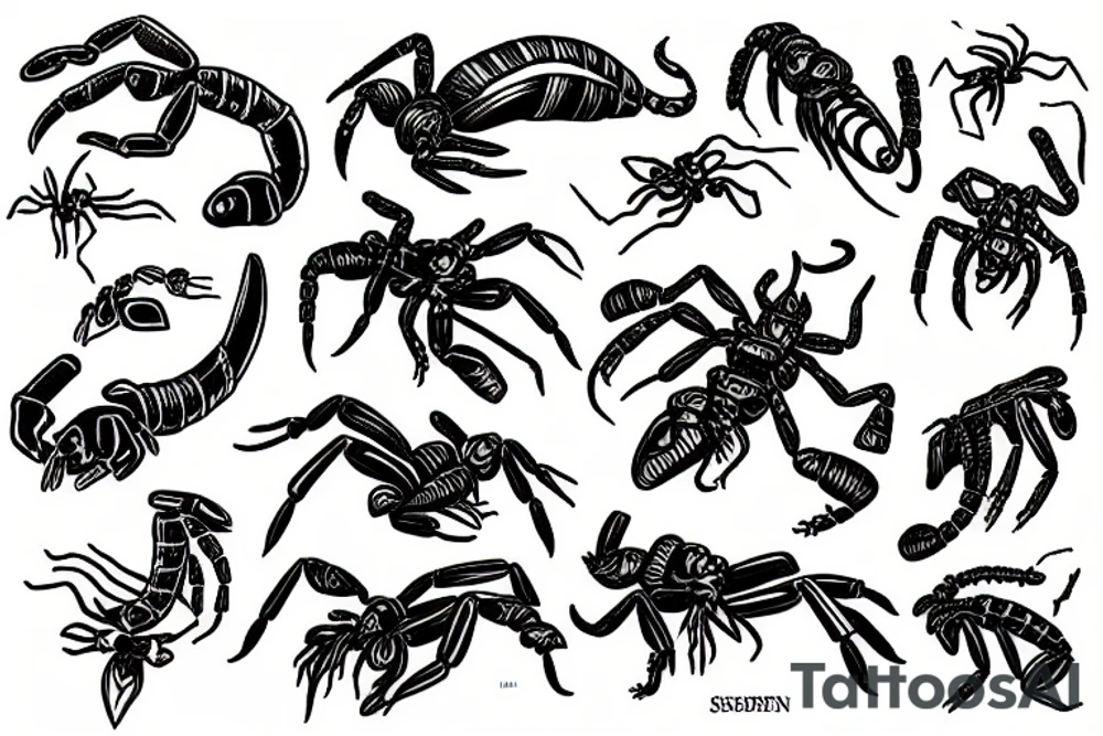 Linework Scorpion tattoo idea